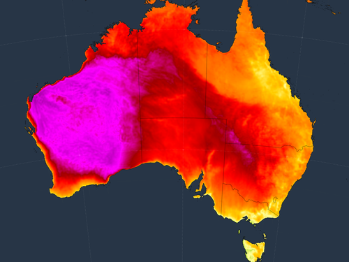 An extremely hot air mass will spread across the country this week﻿, pushing temperatures towards the mid-to-high 40s in parts of Western Australia, South Australia, Victoria and New South Wales.