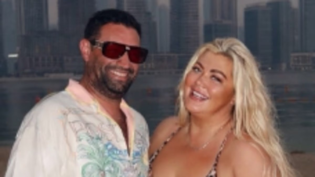 Gemma Collins flaunts weight loss in swimsuit with fiancé Rami Hawash