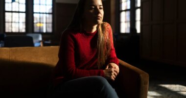 University of Michigan junior Allison Voto poses of a photo inside the Michigan Union on the University of Michigan campus in Ann Arbor, Mich., Jan. 17, 2026. (AP Photo/Emily Elconin)