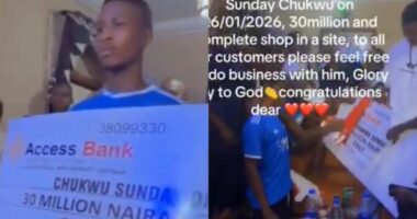 “Heartwarming moment as businessman gifts apprentice a shop, ₦30M after years of service