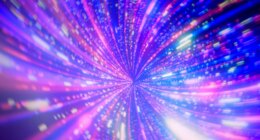 Color and light flood the OMNIMAX theater screen before a viewing of the "Ohio: Wild at Heart" film that features the state