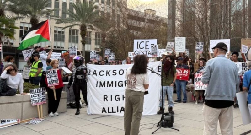 Jacksonville demonstrators demand justice after deadly Minneapolis ICE shooting