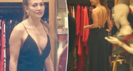 Jennifer Lopez rocks very revealing, low-cut dress while shopping in Beverly Hills