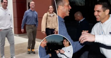 John Harbaugh, Joe Schoen show off burgeoning Giants bromance