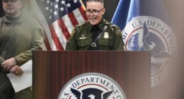 U.S. Border Patrol Cmdr. Gregory Bovino speaks during a news conference Tuesday, Jan. 20, 2026, in Minneapolis. (AP Photo/Angelina Katsanis)