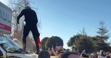 LA protesters swarm U-Haul truck that drove through anti-Iranian regime gathering