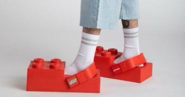 LEGO and Crocs unveil oversized brick-shaped clogs. Here's how much they will cost.