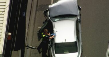 The front of the silver Camry was mangled following the collisions.