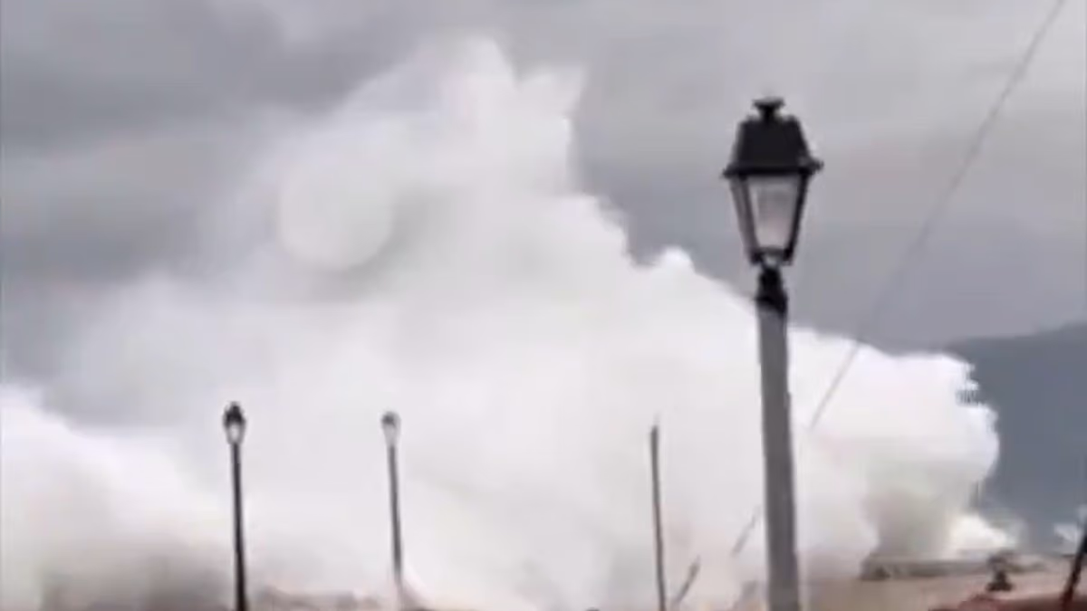 Monster wave kills man in Greece as coffins tumble down Italian cliff