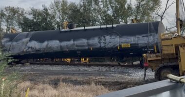 More than a dozen train cars derailed near Texas/Louisiana border