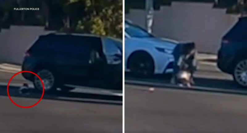 Mother arrested after video shows toddler fall out of moving SUV in Fullerton, California
