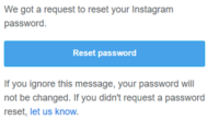 Instagram password reset email