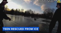 New Jersey police rescue freezing teen after he falls through ice on pond