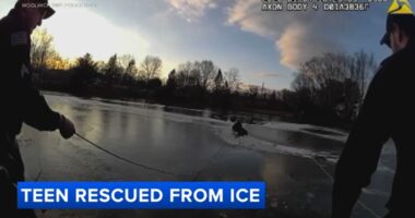 New Jersey police rescue freezing teen after he falls through ice on pond