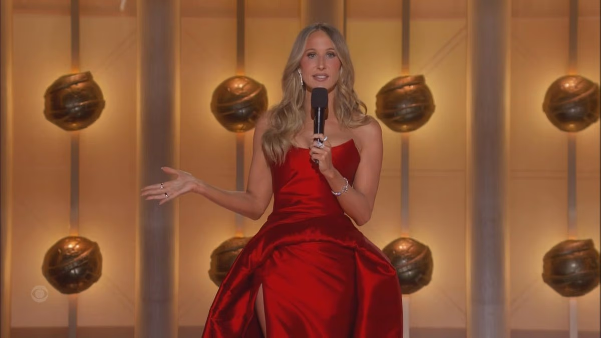 Nikki Glaser takes shot at CBS at Golden Globes