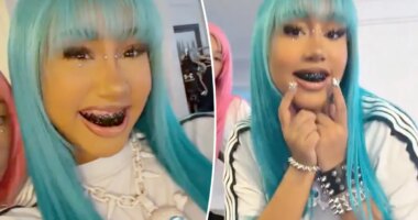 North West, 12, shows off new bridge piercing, blackened teeth and 106-carat diamond pendant in new TikTok videos