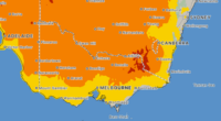 A heatwave is headed for Victoria and the worst of it is set to hit on Tuesday, as shown on this map.