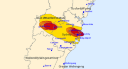 Sydney and the Blue Mountains are in the direct firing line of the severe thunderstorm.