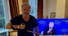 Piers Morgan pictured on crutches as he issues update after hospital dash