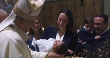 Pope Leo baptizes 20 infants in a tradition marking the end of the Christmas season