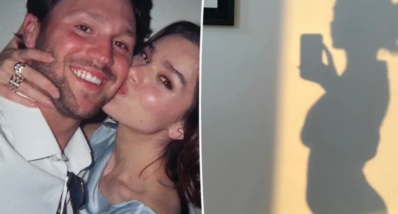 Pregnant Hailee Steinfeld shows off growing baby bump, hints at infant’s name