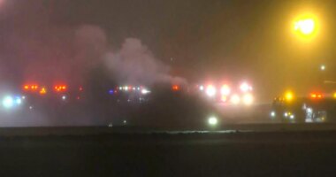 Private jet with 8 aboard crashes on takeoff in Maine