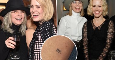 Sarah Paulson debuts tattoo dedicated to Diane Keaton on late actress’ 80th birthday