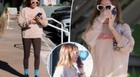 See photos of Ashley Tisdale’s  somber phone conversation as ‘toxic’ mom group drama continues