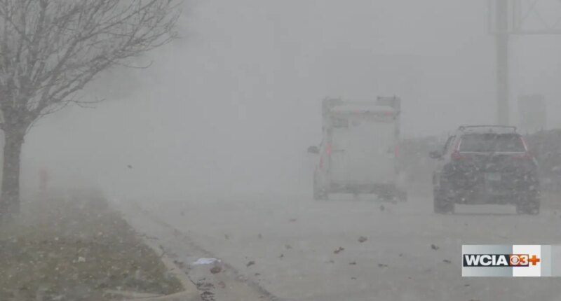 Snow squall causes power outages, school closings in Central IL