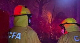 Town menaced by rampaging bushfire runs out of water