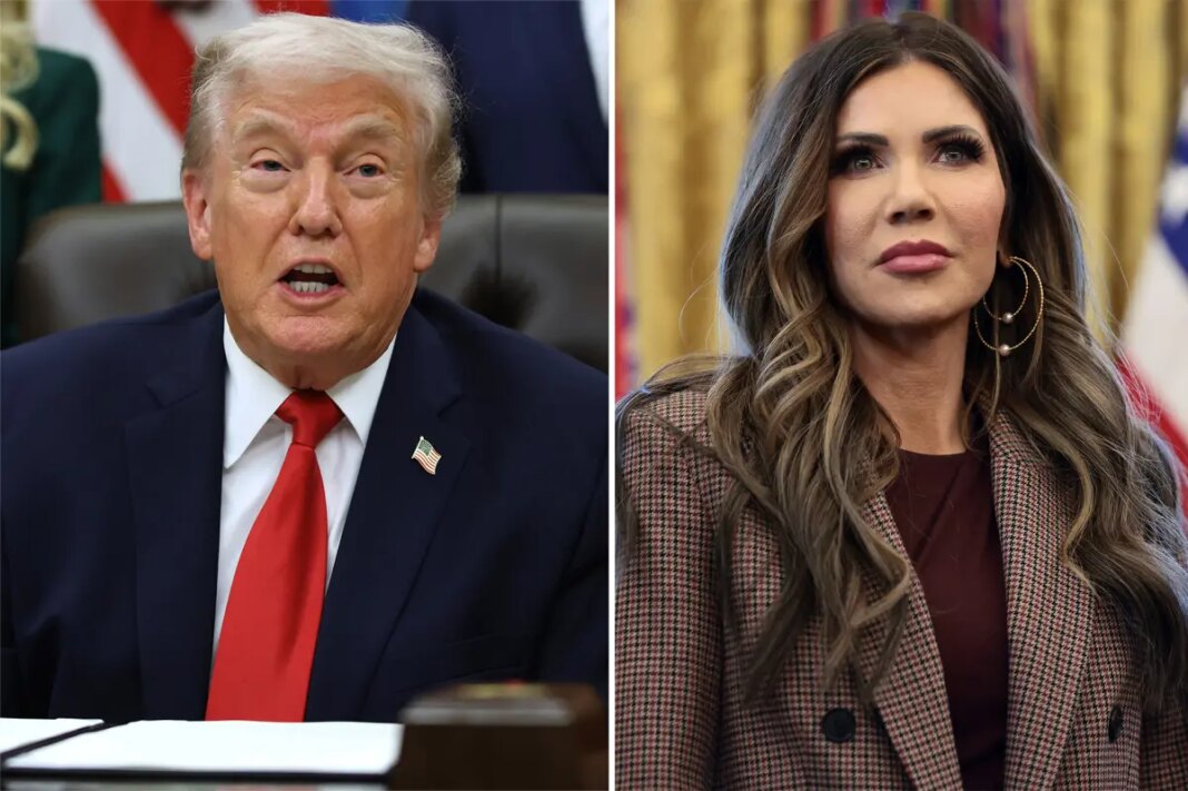 Trump says Kristi Noem is doing a 'great job' and says she's being attacked because she's a woman