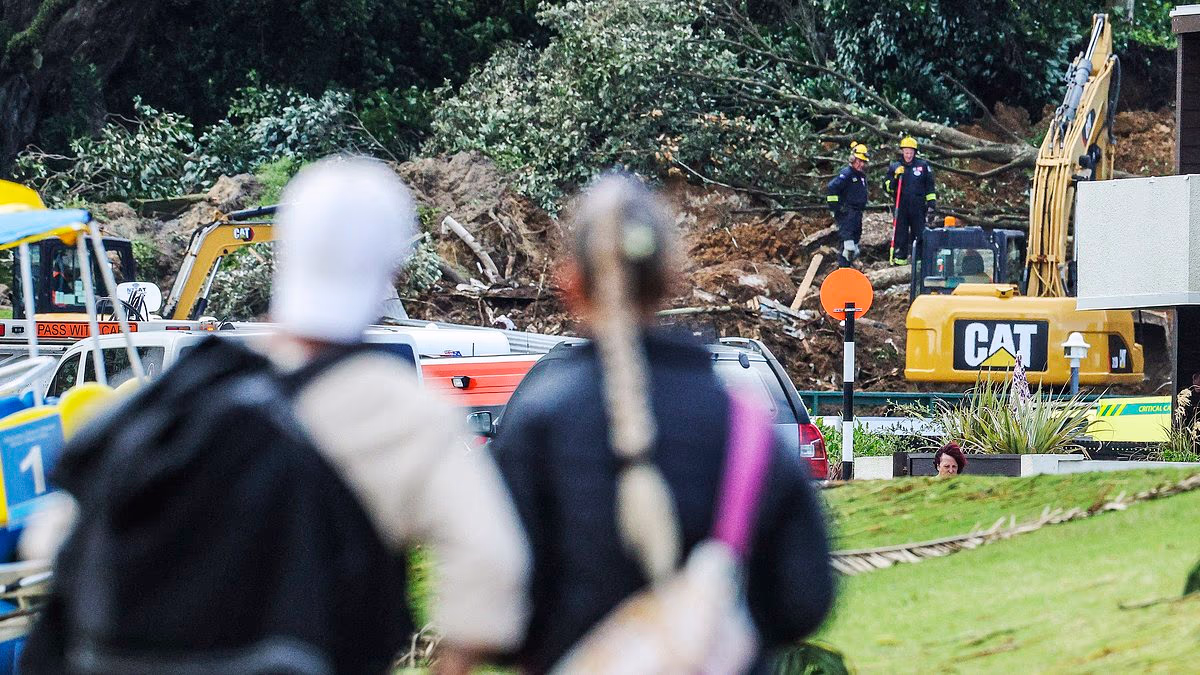 Up to NINE people remain unaccounted for including children after major landslide at busy campsite