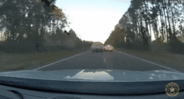 Dash camera footage showed the suspect