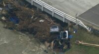 Cars were swept away when the Cumberland River flooded near the Great Ocean Road in Victoria.
