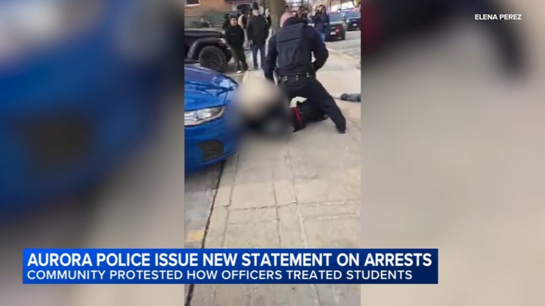 Aurora Police Department responds after video shows officers, students clashing at anti-ICE protest at East Aurora High School