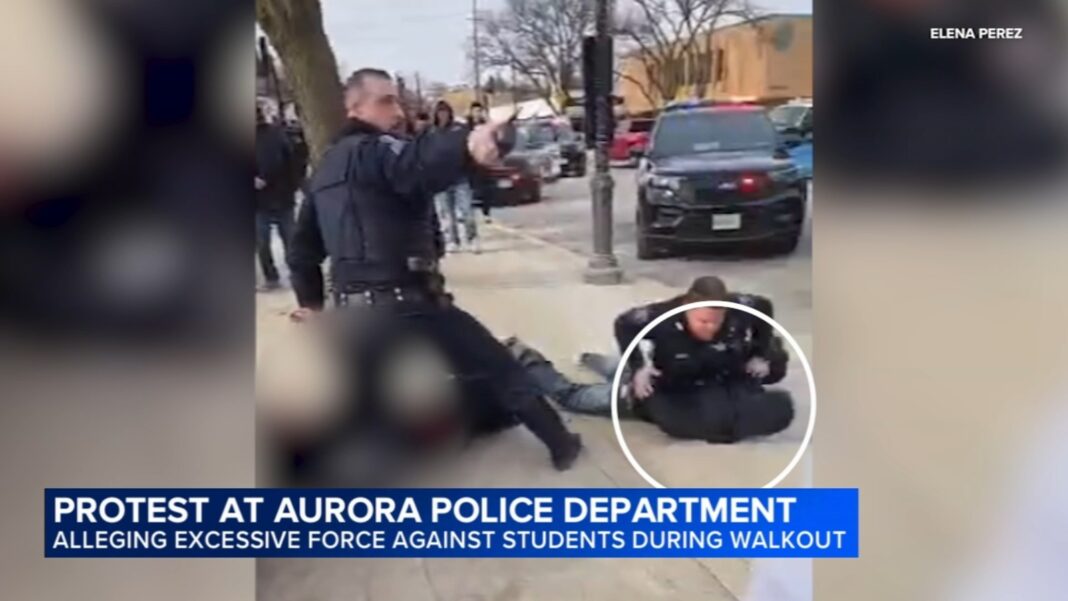 Aurora protest today held at police department after school walkout, ICE protest ends with students arrested, officer hurt: VIDEO