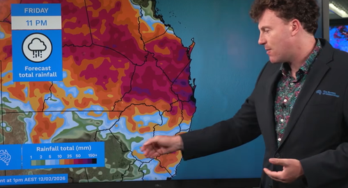 Rain in Queensland forecast February 12