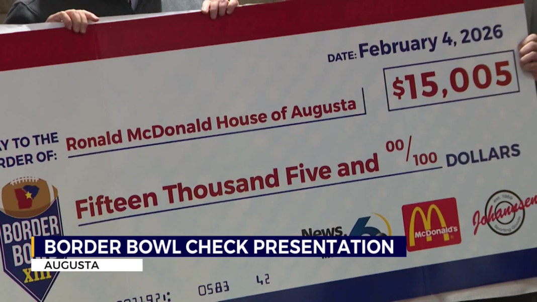 Border Bowl XIII check presentation to Ronald McDonald House