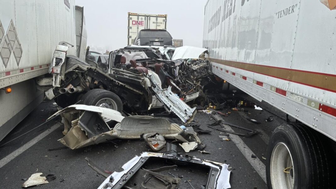 Central California crash: 59-vehicle pileup forces temporary closure of Highway 99 in Tulare County, CHP says