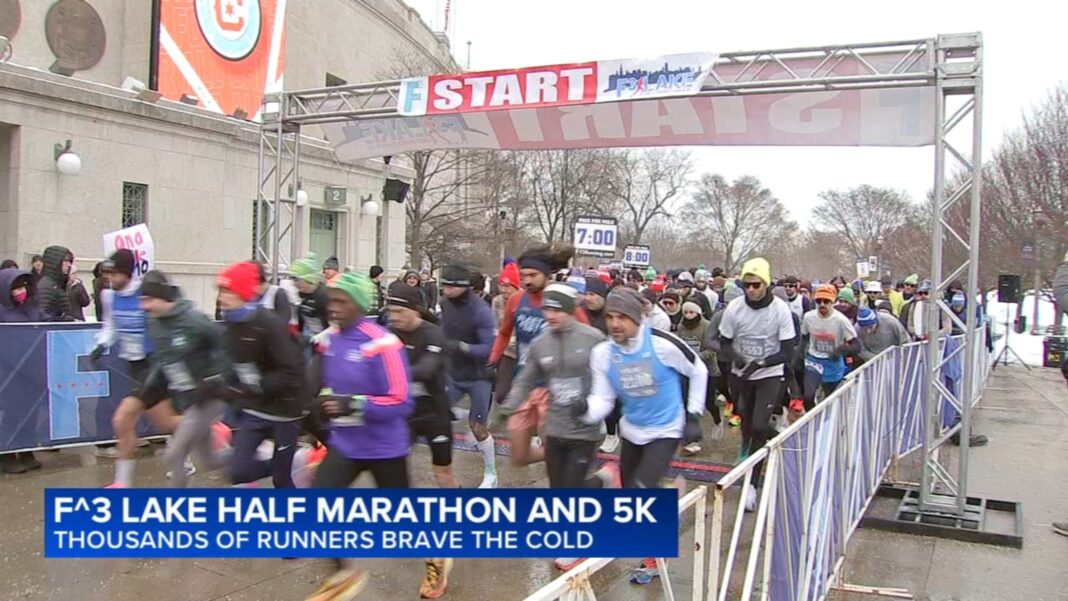 Chicago running events: Thousands of runners brave snow, cold for F^3 Lake Half Marathon & 5K at Solider Field