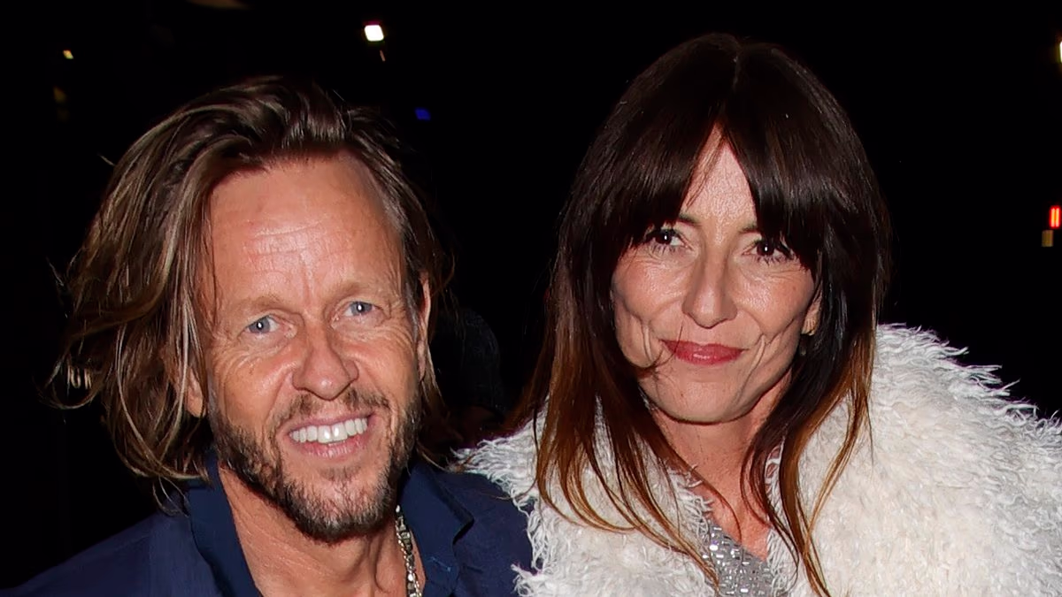 Davina McCall and her husband Michael Douglas leave Broadcast Awards