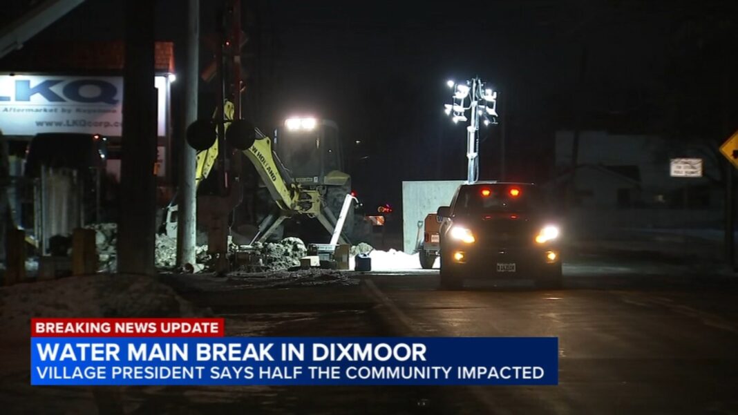 Dixmoor water main break at 139th between Dixie and Thornton impacts over half of residents: Village President Fitzgerald Roberts