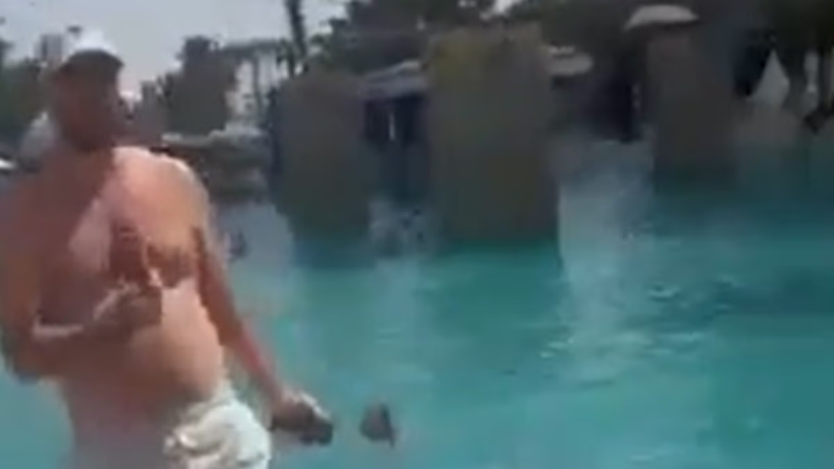 Dubai tourists run for their lives as Iranian missile struck out sky