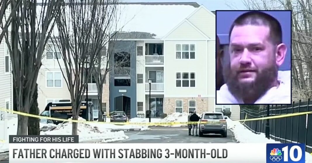 Father stabbed 3-month-old son and 'threw the infant in the snow' after telling the child's mother he needed to 'sacrifice the baby,' cops and prosecutors say