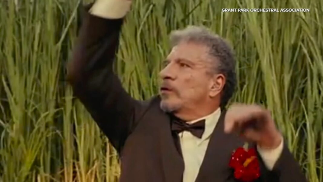 Grant Park Music Festival Artistic Director Giancarlo Guerrero featured during Super Bowl LX Bad Bunny halftime show