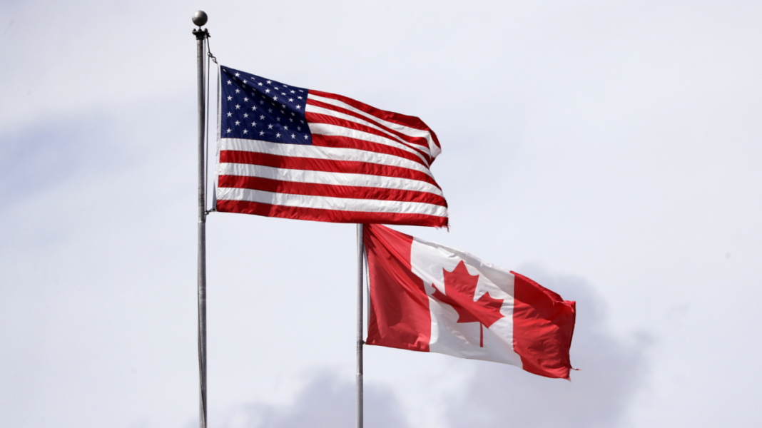U.S. and Canadian flags