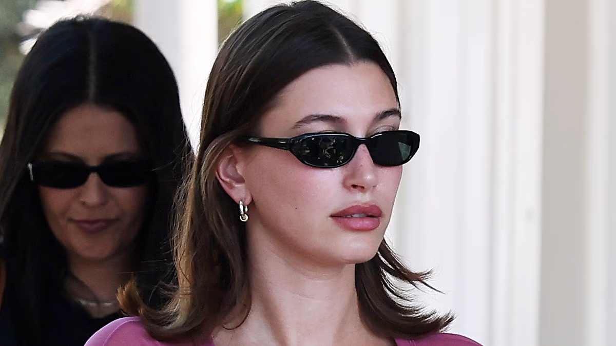 Hailey Bieber appears to suffer a major wardrobe malfunction as she heads out for super yacht cruise around Sydney Harbour