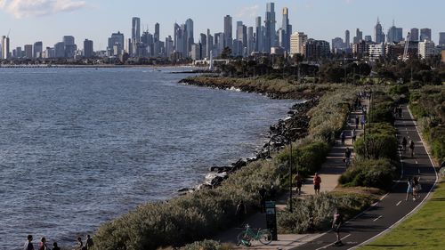 Melbourne from Elwood Beach.