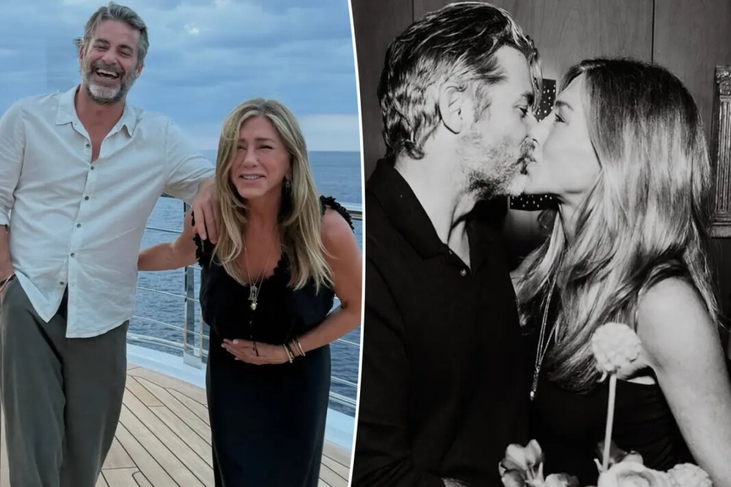 Jennifer Aniston and Jim Curtis kiss in birthday photo