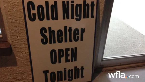 LIST: Shelters open in Tampa Bay as cold front moves in